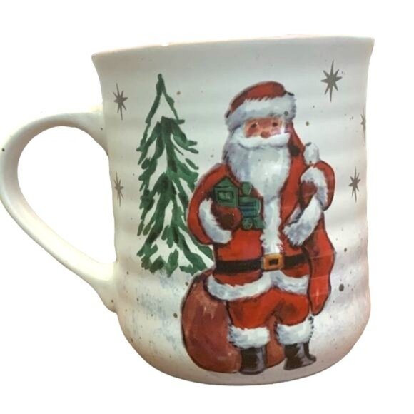 Set Of 4 Christmas Santa & Snowman Design Ceramic Coffee Mugs 4 Inch Tall - Picture 9 of 16